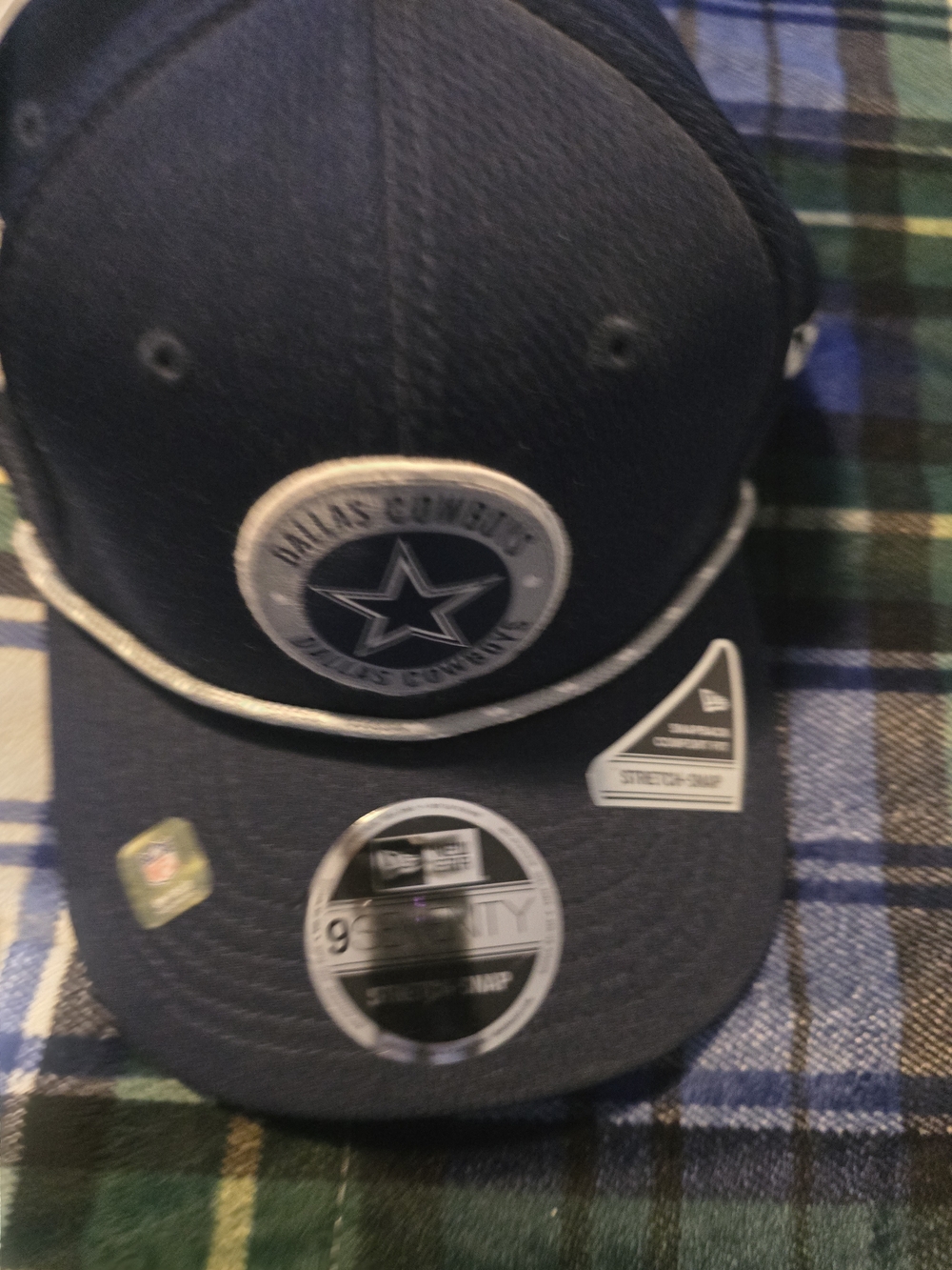 New Era Navy Dallas Cowboys Snapback with Silver Accents